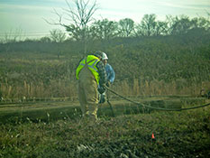 Northeast Texas Power crew installing electrical transmission poles